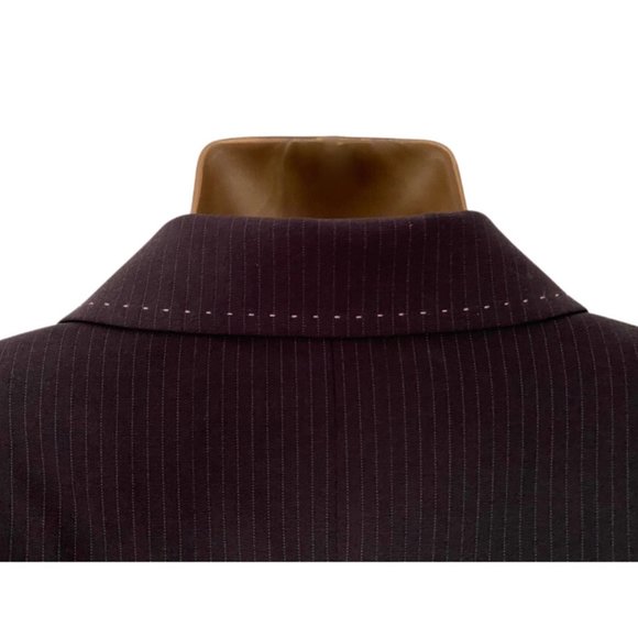 Elie Tahari Light Wool Casual Business Suit | Brown Black with Pink Accents - Picture 4 of 16